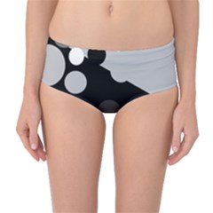 Gray Decorative Dots Mid-waist Bikini Bottoms by Valentinaart