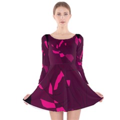 Abstract Design Long Sleeve Velvet Skater Dress by Valentinaart