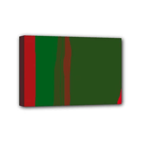Green And Red Lines Mini Canvas 6  X 4  by Valentinaart