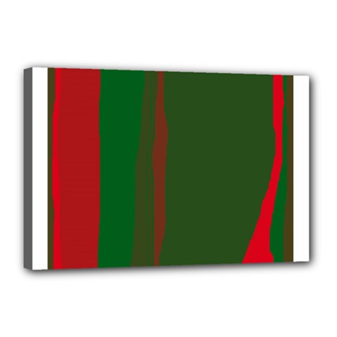 Green And Red Lines Canvas 18  X 12  by Valentinaart