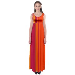 Orange Lines Empire Waist Maxi Dress by Valentinaart