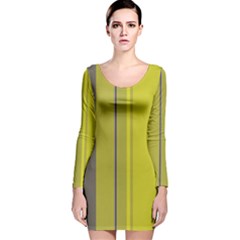 Green Elegant Lines Long Sleeve Velvet Bodycon Dress by Valentinaart