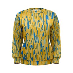 Yellow And Blue Pattern Women s Sweatshirt by Valentinaart