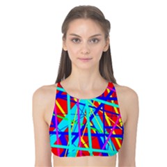 Colorful Pattern Tank Bikini Top by Valentinaart