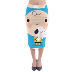 Snoopy Midi Pencil Skirt