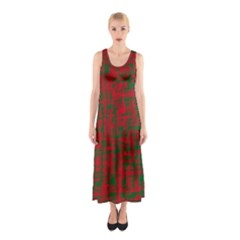 Green And Red Pattern Sleeveless Maxi Dress by Valentinaart