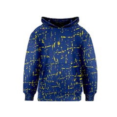 Deep Blue And Yellow Pattern Kids  Pullover Hoodie by Valentinaart