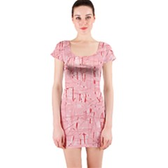 Elegant Pink Pattern Short Sleeve Bodycon Dress by Valentinaart