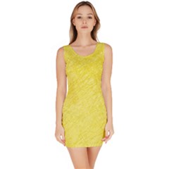 Yellow Pattern Sleeveless Bodycon Dress by Valentinaart