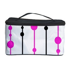 Magenta, Black And White Pattern Cosmetic Storage Case by Valentinaart