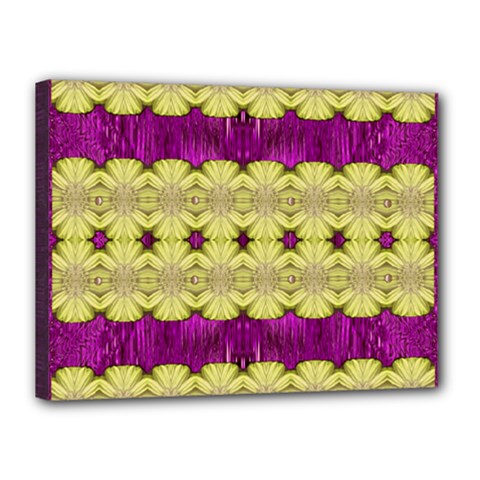  Purple Gold Floral And Paradise Bloom Canvas 16  X 12  by pepitasart