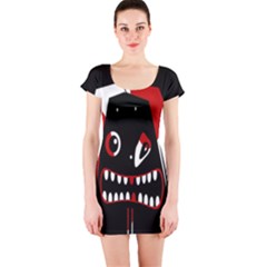 Zombie Face Short Sleeve Bodycon Dress by Valentinaart