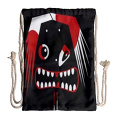 Zombie Face Drawstring Bag (large) by Valentinaart