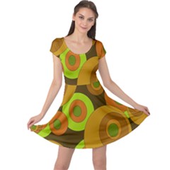 Brown Pattern Cap Sleeve Dresses by Valentinaart