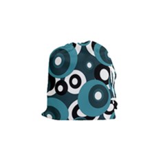 Blue Pattern Drawstring Pouches (small)  by Valentinaart