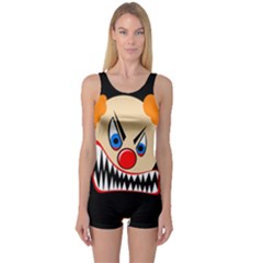 Evil Clown One Piece Boyleg Swimsuit by Valentinaart