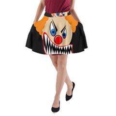 Evil Clown A-line Pocket Skirt by Valentinaart