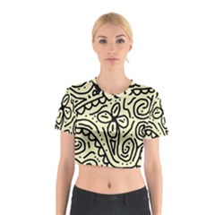 Artistic Abstraction Cotton Crop Top by Valentinaart