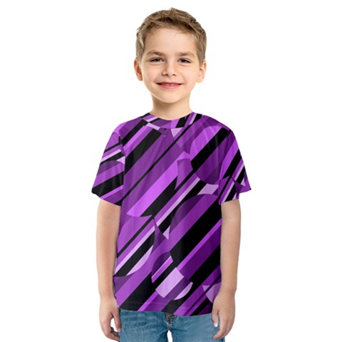 Purple Pattern Kid s Sport Mesh Tee by Valentinaart