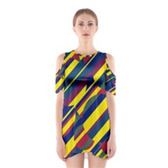 Colorful Pattern Cutout Shoulder Dress by Valentinaart