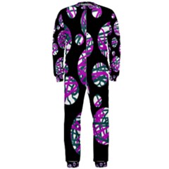 Purple Decorative Design Onepiece Jumpsuit (men)  by Valentinaart