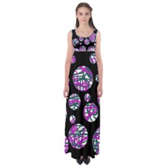 Purple Decorative Design Empire Waist Maxi Dress by Valentinaart