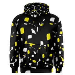 Yellow, Black And White Pattern Men s Pullover Hoodie by Valentinaart