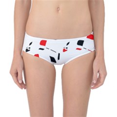 White, Red And Black Pattern Classic Bikini Bottoms by Valentinaart