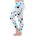 Blue, black and white pattern Winter Leggings  View2