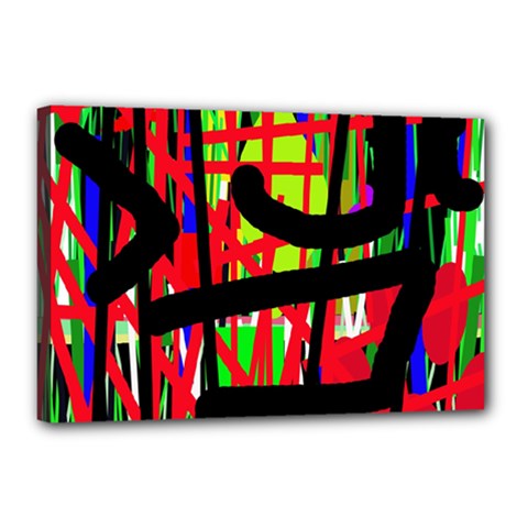 Colorful Abstraction Canvas 18  X 12  by Valentinaart