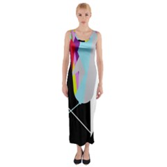 Colorful Abstraction Fitted Maxi Dress by Valentinaart