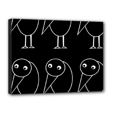 Black And White Birds Canvas 16  X 12  by Valentinaart