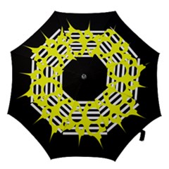 Yellow Abstraction Hook Handle Umbrellas (medium) by Valentinaart