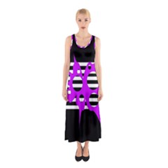Purple Abstraction Sleeveless Maxi Dress by Valentinaart