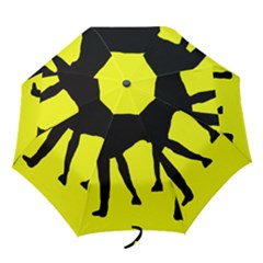 Black Dog Folding Umbrellas by Valentinaart