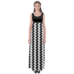 Black And White Herringbone Empire Waist Maxi Dress by tjustleft