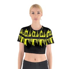 Yellow Abstract Pattern Cotton Crop Top by Valentinaart