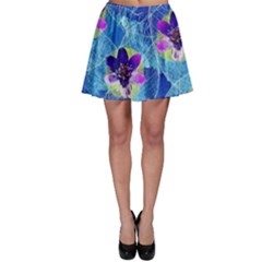 Purple Flowers Skater Skirt