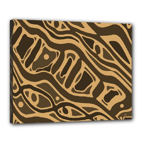 Brown Abstract Art Canvas 20  X 16  by Valentinaart