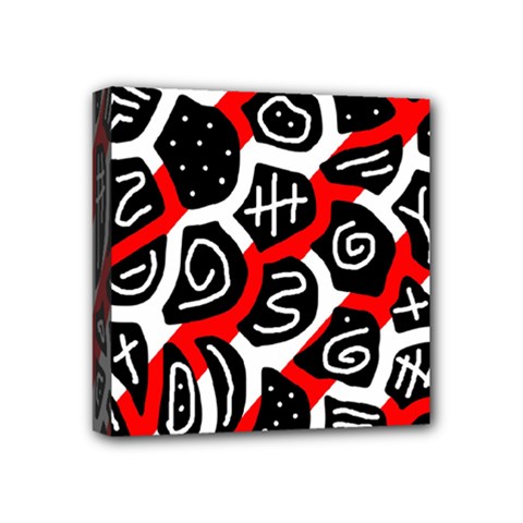 Red Playful Design Mini Canvas 4  X 4  by Valentinaart