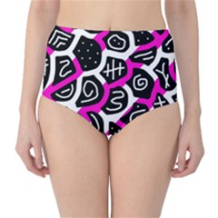 Magenta Playful Design High-waist Bikini Bottoms by Valentinaart