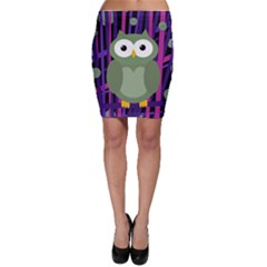 Green And Purple Owl Bodycon Skirt by Valentinaart