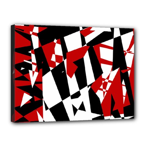 Red, Black And White Chaos Canvas 16  X 12  by Valentinaart