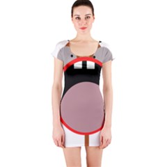 Funny Face Short Sleeve Bodycon Dress by Valentinaart