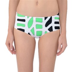 Light Green Decor Mid-waist Bikini Bottoms by Valentinaart