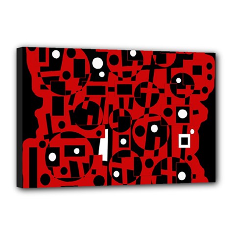 Red Canvas 18  X 12  by Valentinaart
