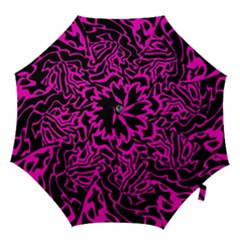 Magenta And Black Hook Handle Umbrellas (large) by Valentinaart