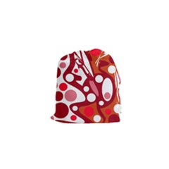 Red And White Decor Drawstring Pouches (xs)  by Valentinaart