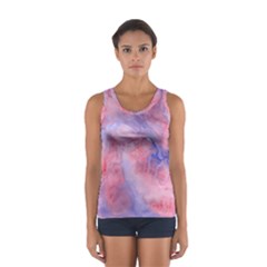 Galaxy Cotton Candy Pink And Blue Watercolor  Women s Sport Tank Top  by CraftyLittleNodes