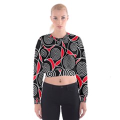 Hypnotic Design Women s Cropped Sweatshirt by Valentinaart